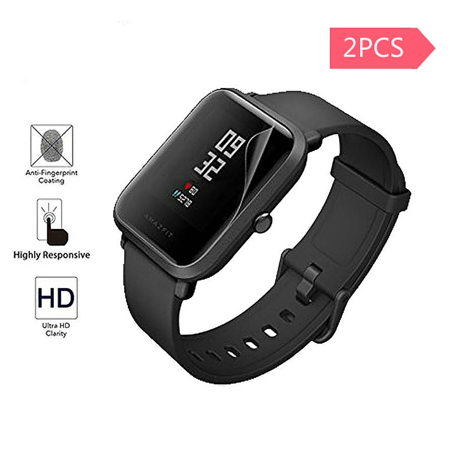 2pcs Soft Film Only Ремешок для часов Amazfit Bip силиконовый спортивный сменный Браслет Для Xiaomi Huami Amazfit Bit Lite Молодежные часы аксессуары - Цвет: 2pcs Soft Film Only