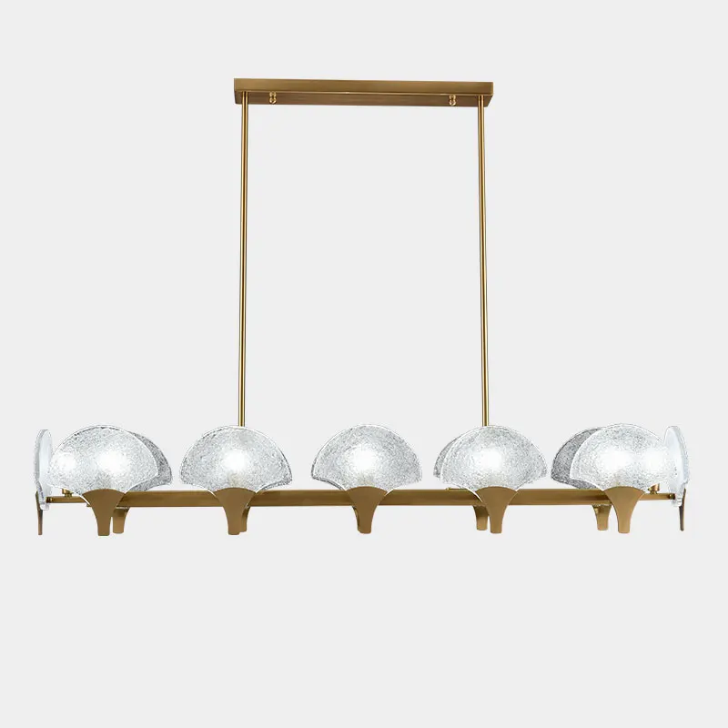 

Fan-shaped chandelier post-modern minimalist creative lamps light luxury living room lights long dining table bar chandelier