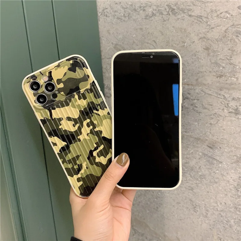 

For iPhone 12 11 Pro Max Camouflage Phone Case For iPhone X XR XS Max 7 8 Plus Camera Protection Soft Back Cover Coque
