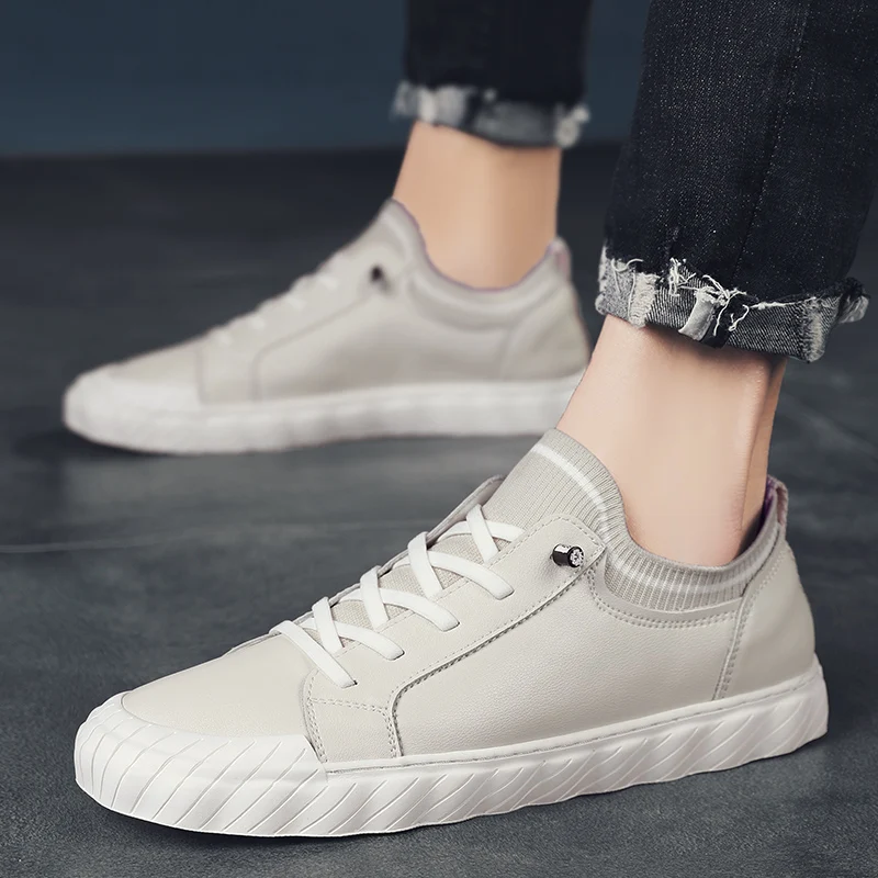 

Sneakers Men Shoes Casual Leather Fashion Outdoor Shoe Male Suede Lightweight Vintage Footwear Lace-up Solid Sock Shoes %