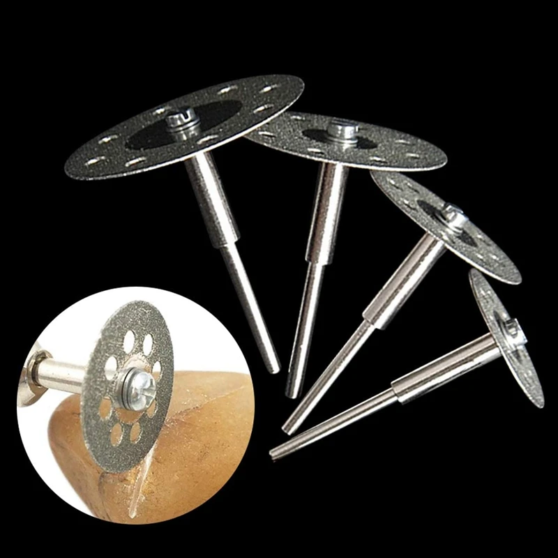 

37Pcs Diamond Cutting Wheel (25mm/22mm/18mm), Diamond Coated Cutting Wheel and 6Pcs m Mandrel for Dremel Rotary Tool