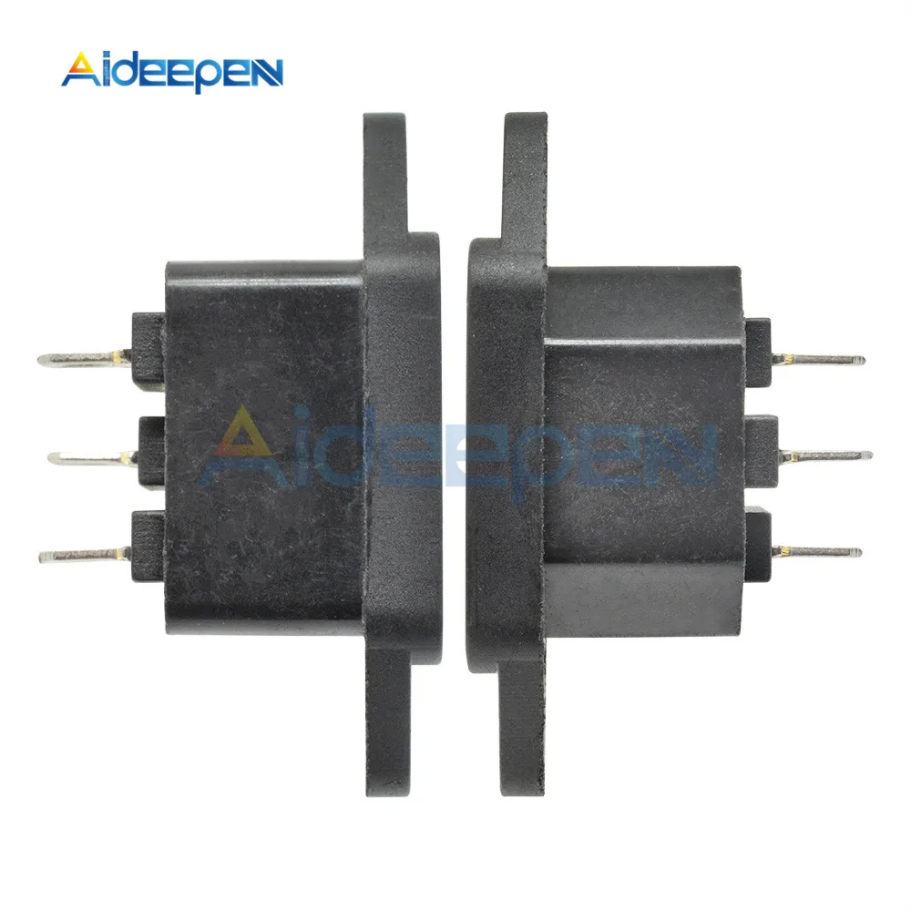 5 шт. AC-04 IEC320 C14 AC Разъем питания 250 В 10A 3-pin с ушками для электромобиля компьютера Розетка винт фиксированный медный сердечник