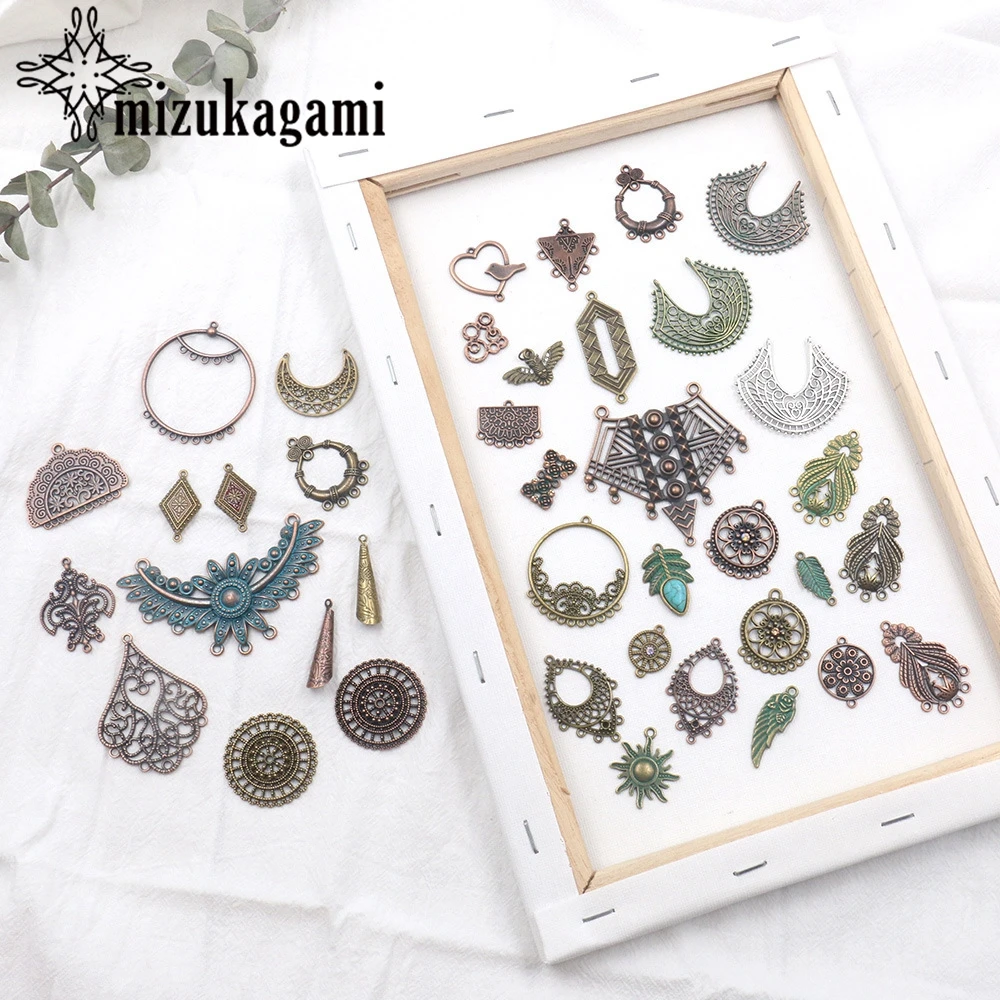 Подвески в виде листьев из цинкового сплава с патиной 6 шт./лот | Украшения и