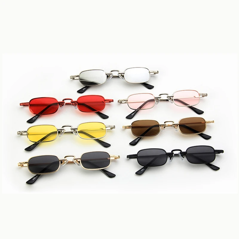 Новые маленькие ретро оттенки прямоугольные Солнцезащитные очки женские