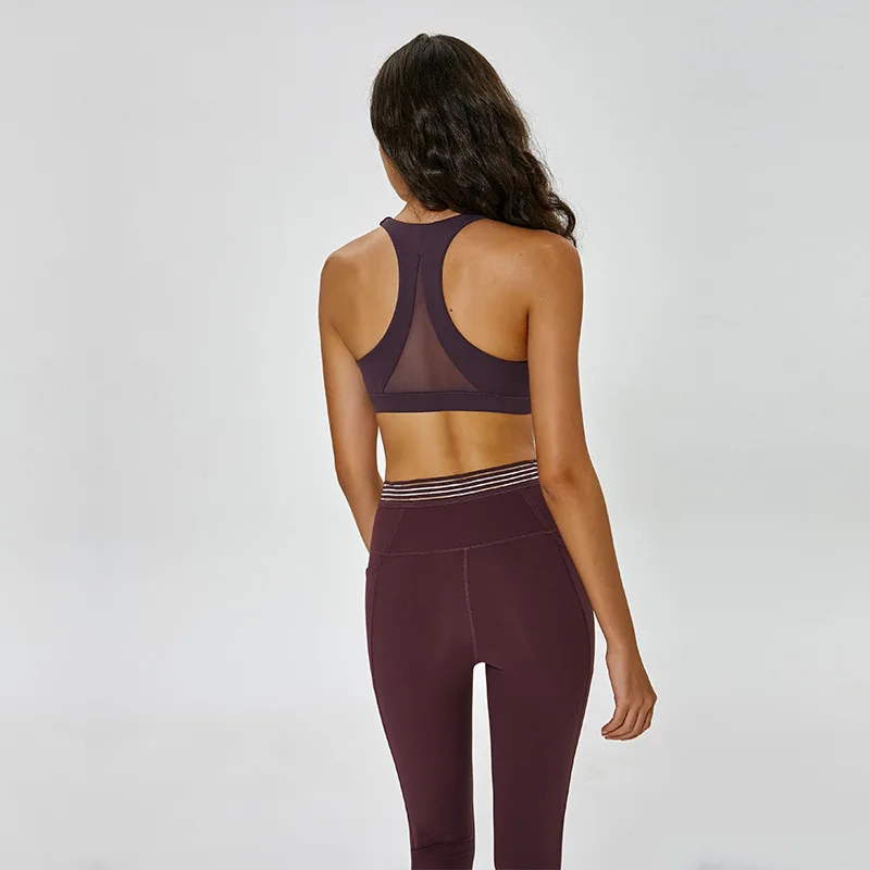 

FBA Sports bra lady New Style yarn bra Bodybuilding Bras stretch custom logo print on product and package from 1pc dropship