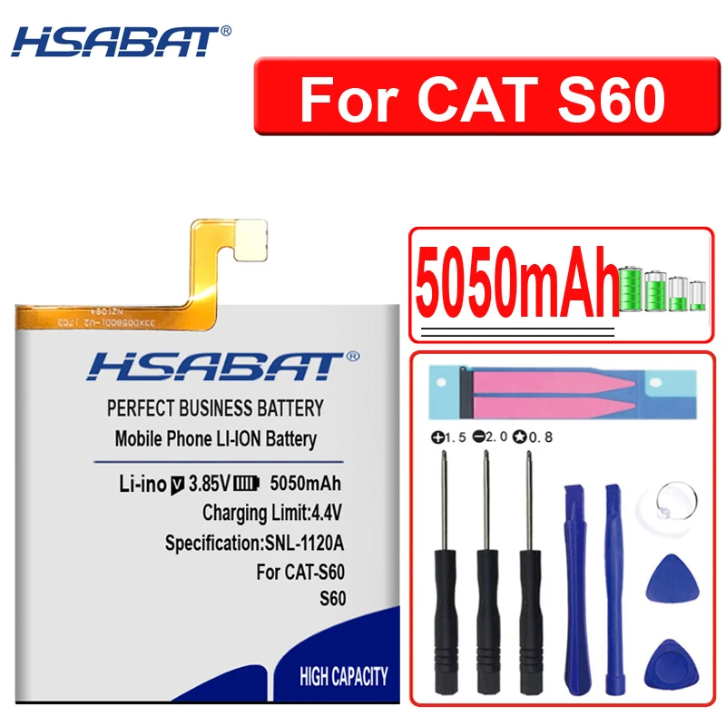 HSABAT 5050 мАч APP-12F-F57571-CGX-111 для гусеницы CAT S60 Высокое качество батареи мобильного телефона с номером отслеживания+ Бесплатные инструменты