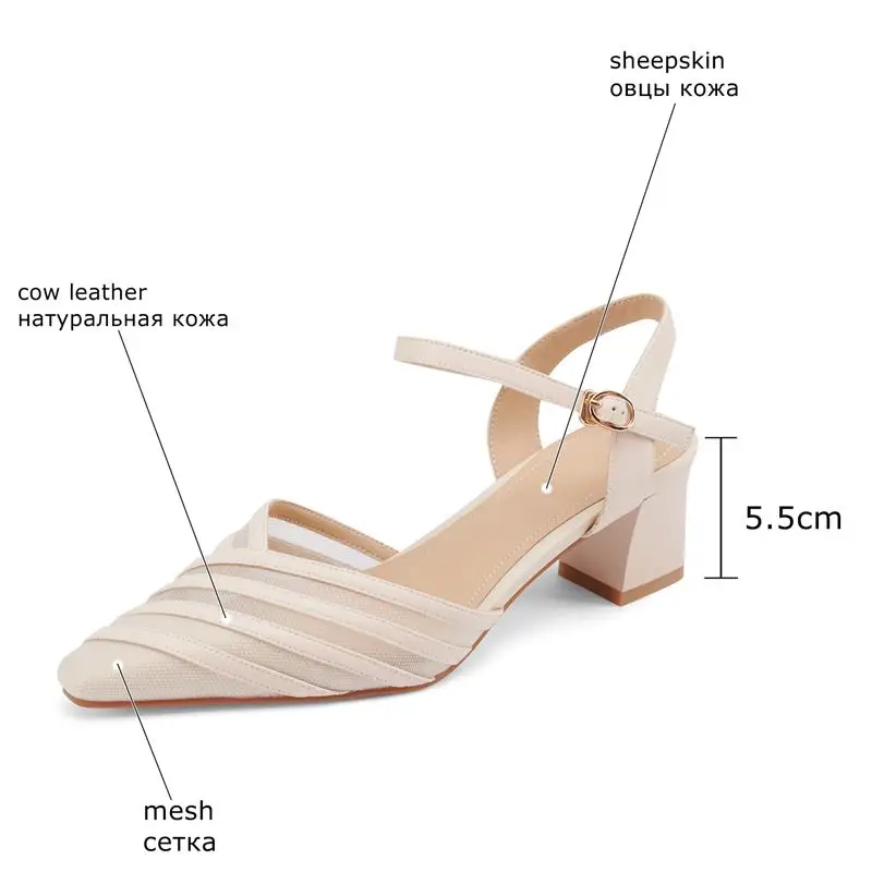 

ALLBITEFO Mixed Colors Design Expose The Heel Genuine Leather Women Heels Sandals Comfortable Fashion Party Girls Shoes Sandals