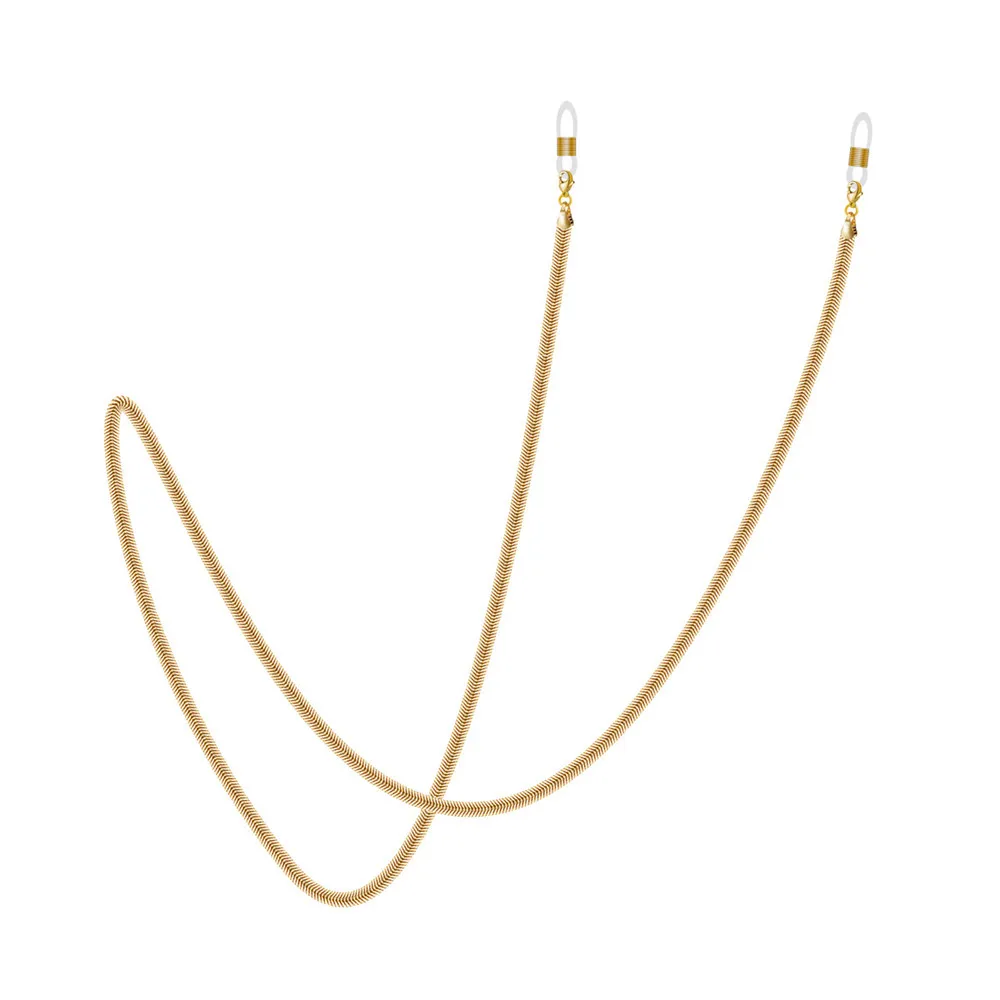 Цепочка для очков чтения модный ремешок со змеиным звеньем золотистый