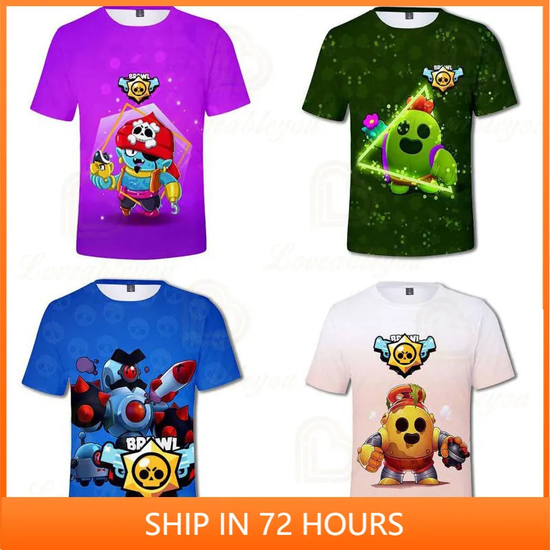 

Boys Girls Cartoon t shirts Colt Nita 3 To 14 Years Spike and Star,Kids T-shirt Game 3D Print Fashion Tops Teen Clothes