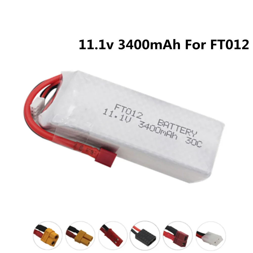 

11.1V 3400mah 30C Lipo Battery For Feilun FT012 Huanqi 734 RC toys boat Helicopter Quadcopter spare Parts 3s 11.1v battery