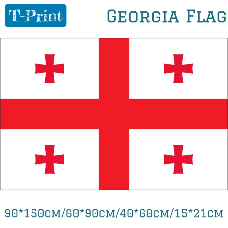 

5pcs Flag 90*150cm/60*90cm/40*60cm/15*21cm 3x5ft Georgia National Flag