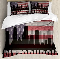 city pittsburgh duvet cover set grunge themed flag 3 piece bedding set pale dried rose pale taupe pale eggplant dark taupe grey