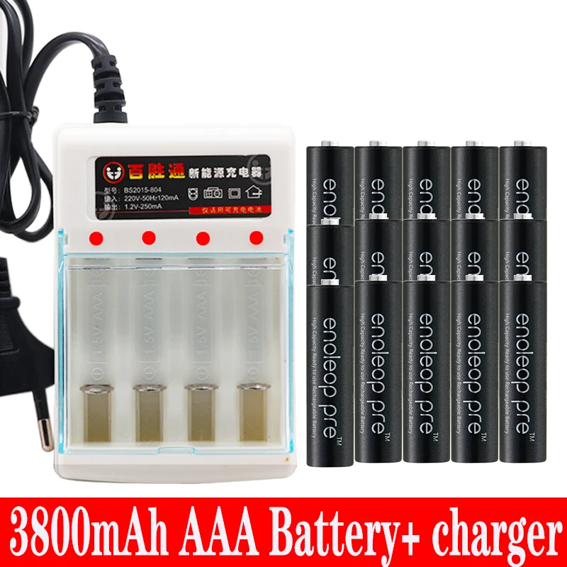 Figh качество 1 2 V 3800mAh NI MH AA предварительно Заряженная NI-MH аккумуляторная батарея aa
