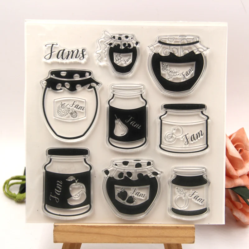 

ZFPARTY Jams bottles Transparent Clear Silicone Stamps for DIY Scrapbooking/Card Making/Decorative sheets
