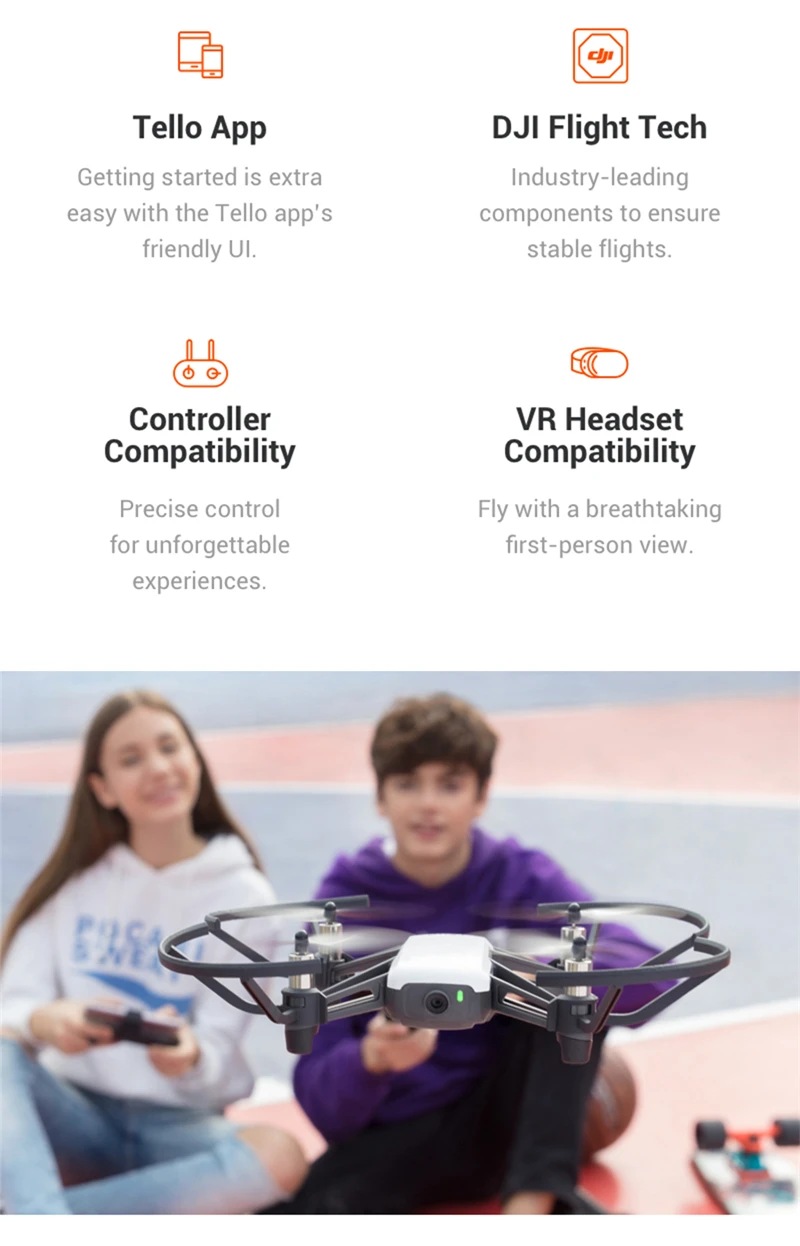 DJI Tello мини-Дрон 720P HD камера передачи приложение дистанционное управление складная игрушка плоскость FPV RC Квадрокоптер с EZ снимками