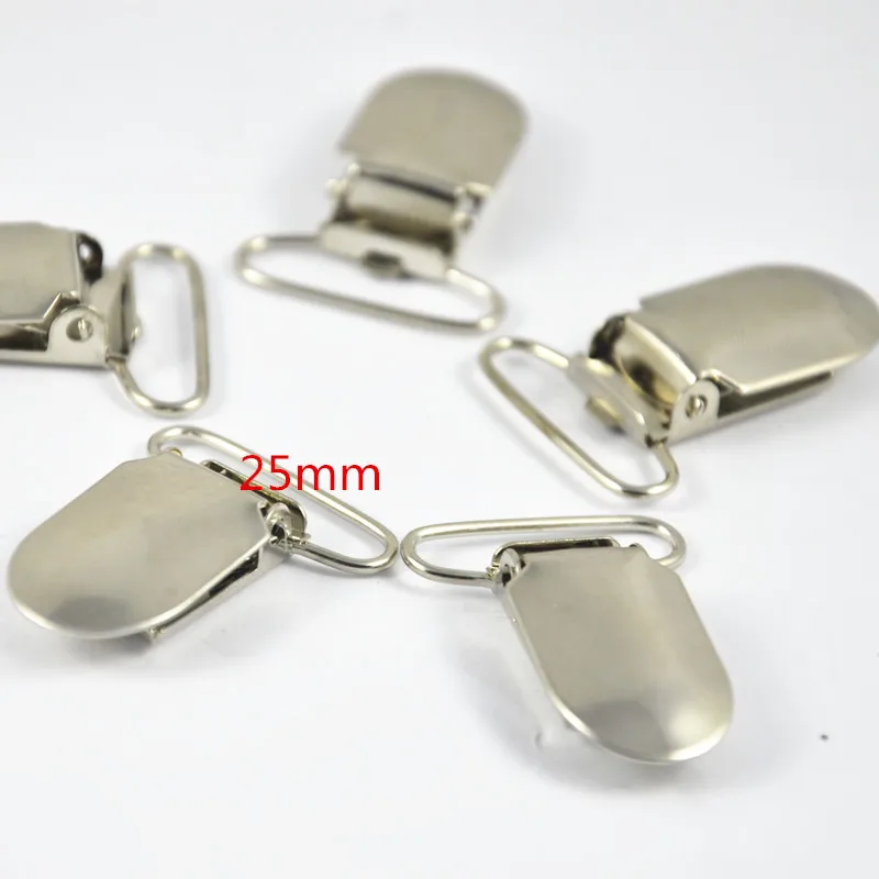 25MM SILVER 50 шт. Серебряный тон антикварный бронзовый Овальный Круглый прямоугольник детские металлические подтяжки держатели для сосок зажимы с пластиковым ремеслом швейный инструмент - Цвет: 25MM SILVER