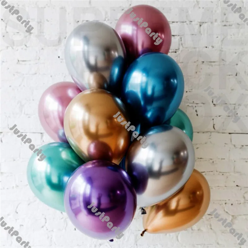 

Chrome Balloons Decoration Wedding Baby Shower Brithday Party Engagement Anniversary Decor Gold Black Green Silver Red Balloon