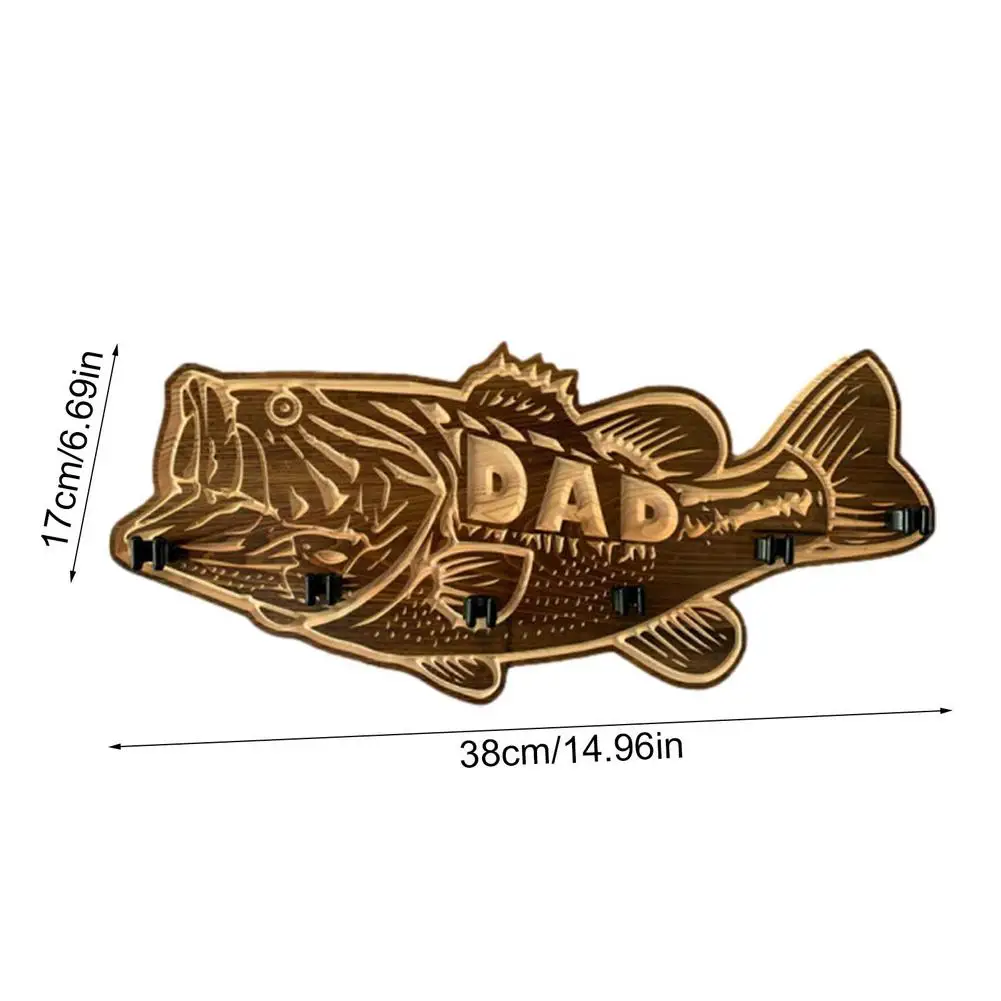 

Wood Large Mouth Bass Fishing Rod Holder Wooden Fishing Rod Rack DIY Fishing Gear and Fishing Gifts for Dad Fishing Rod Holder
