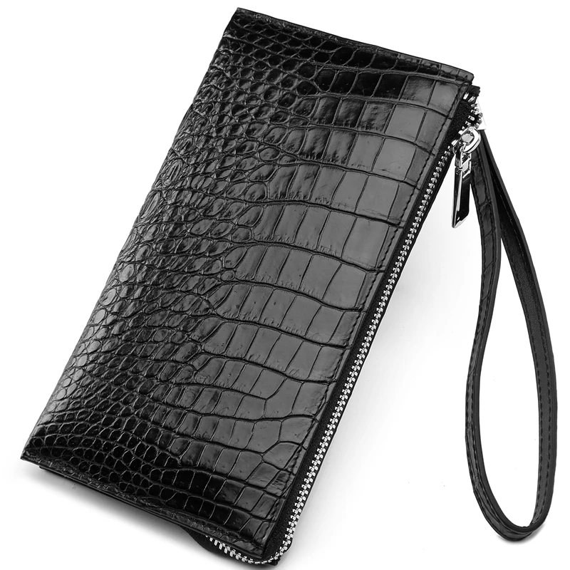 

Кошелек ejue мужской из тайского крокодиловой кожи, стильный длинный клатч большой вместимости на молнии