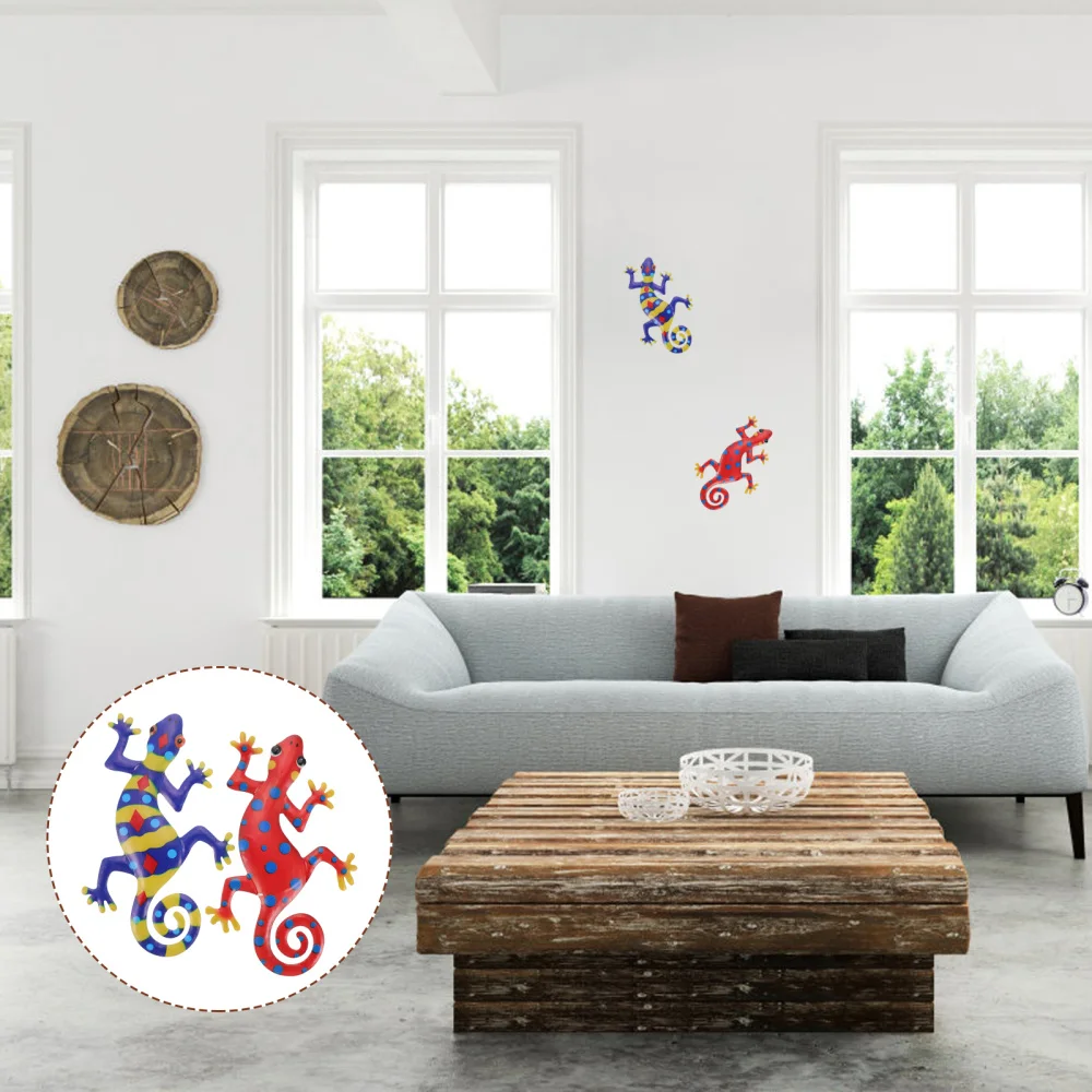 

2pcs Gecko Hanging Pendant Gecko Art Craft Pendant Metal Gecko Wall Decoration