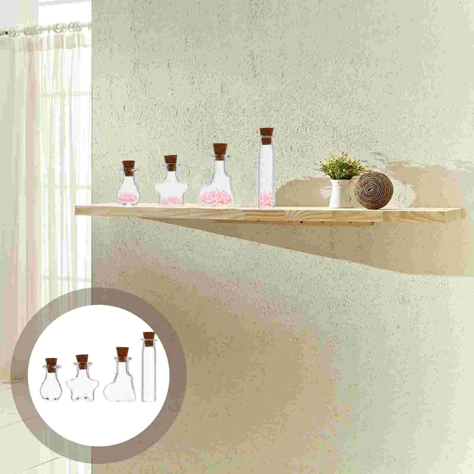 

50pcs 10ml Glass Transparent Wishing Bottles Cork Stopper Drift Bottles