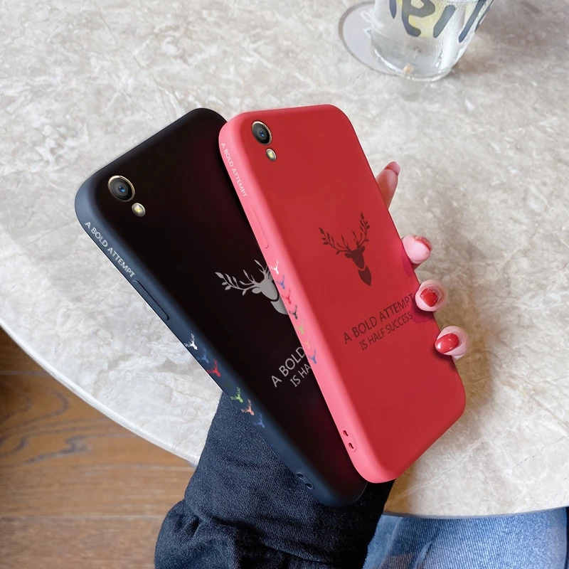 for oppo a37 a57 a39 a74 4g a74 5g realme c11 2020 2021 realme c20 c20a casing with deer head pattern back cover shockproof case free global shipping
