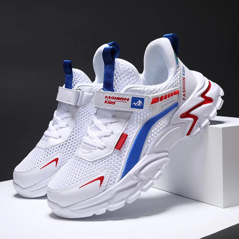 

New Children White Sneakers Shoes Breathable Mesh Boys Shoes Soft Sole Casual Outdoor Kids Sports Running Shoes Fashion