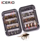 ICERIO 32 шт.кор. Нимфа, приманка для ловли нахлыстом, разные модели нимф, приманка для сухойвлажной форели, приманка для ловли нахлыстом с коробкой
