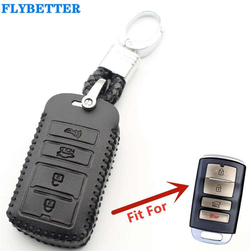 Смарт чехол FLYBETTER из натуральной кожи с 4 кнопками для Kia Sorento/K900/New K7/Cadenza L112|smart key