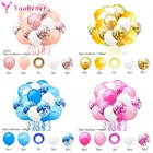 Латексные шары с конфетти, 1, 2, 3, 5, 10, 13, 15, 18, 25, 30, 35, 50, 60 лет, украшения для дня рождения, для взрослых, детей, мальчиков и девочек, 21 шт.