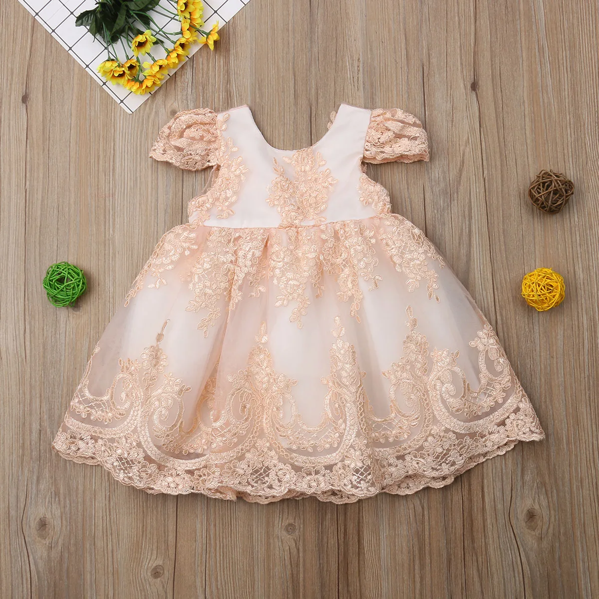 Pudcoco/От 1 до 4 лет милое платье подружки невесты с вышивкой для маленьких девочек