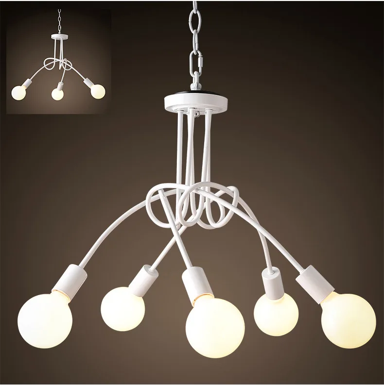 Современная Скандинавская ретро-люстра с белым/черным матовым рисунком