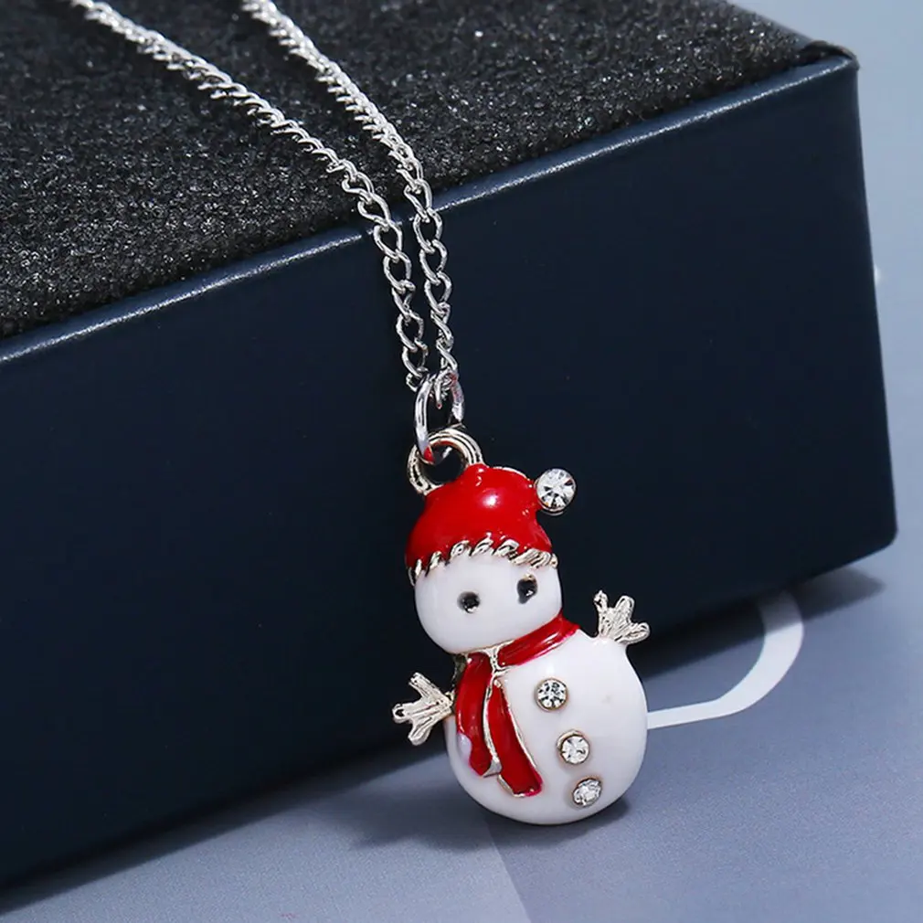 Cute Cartoon Drop Oil Color Santa Snowman Christmas Gift Earrings Necklace Set Professional Fashion Portable | Украшения и