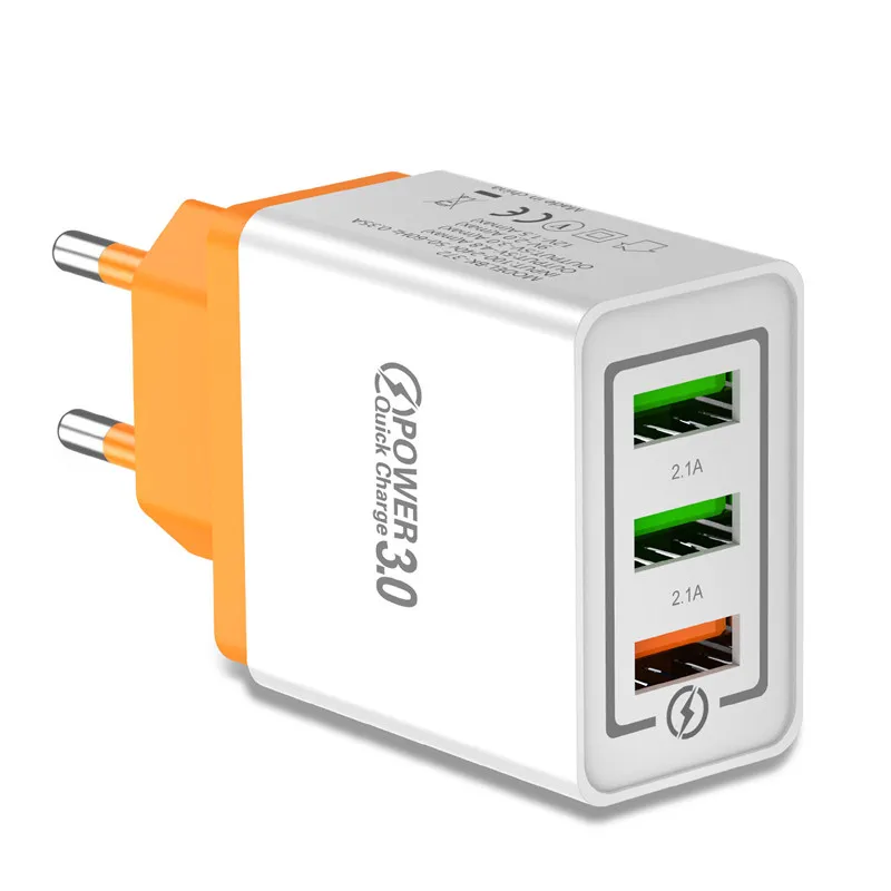 Orange USLION Быстрая зарядка 3,0 USB зарядное устройство для телефона Samsung S8 S9 Xiaomi mi 8 Huawei быстрая настенная Зарядка для iPhone 6 7 8 X XS Max iPad - Тип штекера: Orange