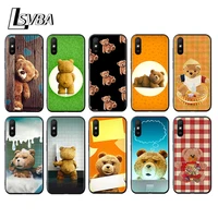 cute animal bear for xiaomi redmi 10x pro 5g 9a 9i 9t 9 go k40 k30 k20 ultra 8 7 6 5 4x pro soft black phone case