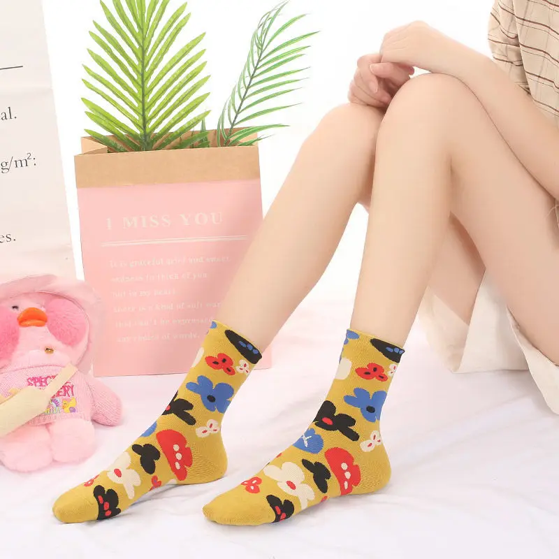 Sfree 6Pairs Cute Japanese Socks Female Ins Tide Summer Thin Non-Slip Invisible Socks Net Red Super Hot Student Cartoon