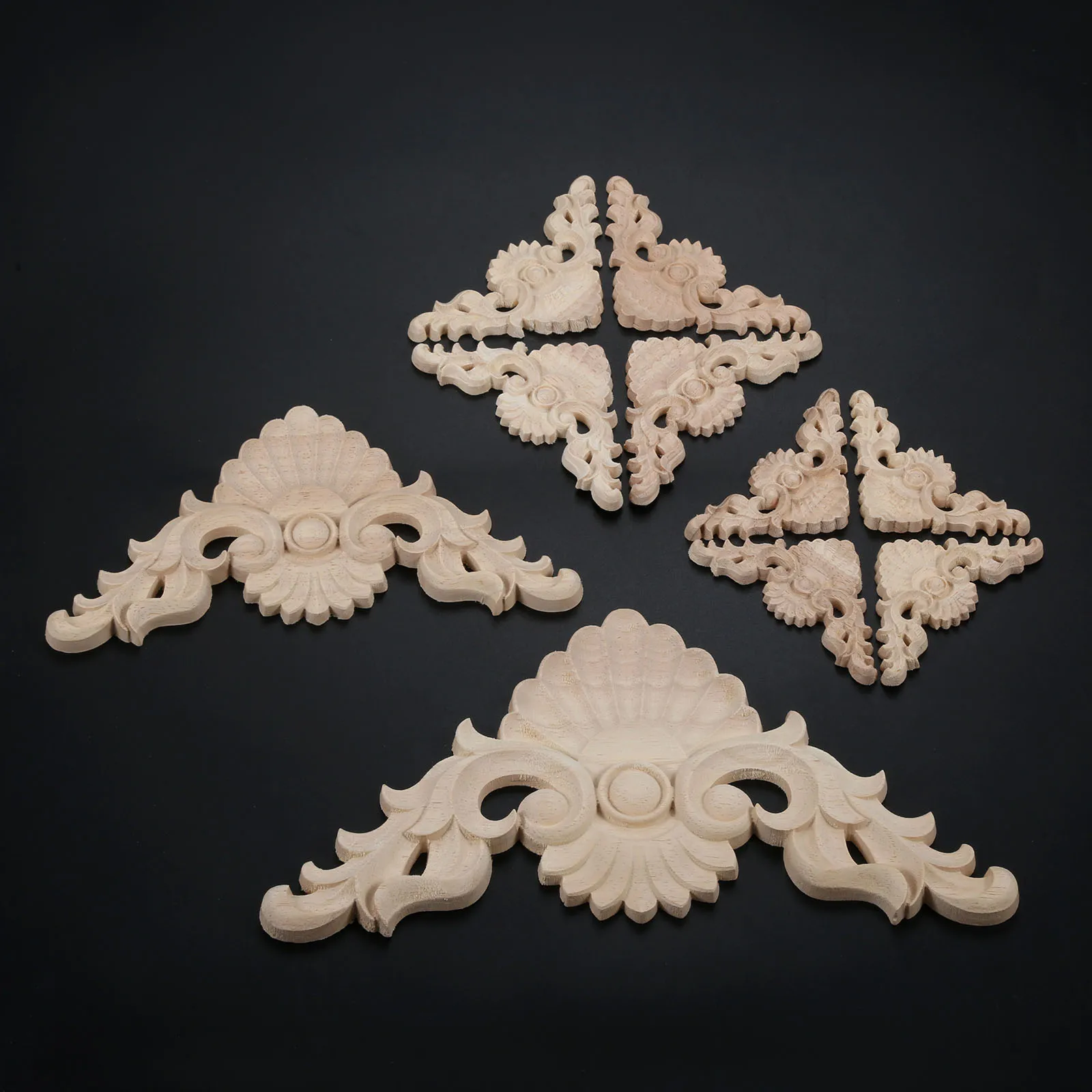 4 шт/1 шт. Европейский резьба по дереву углу наклейка деревянные фигурки поделки