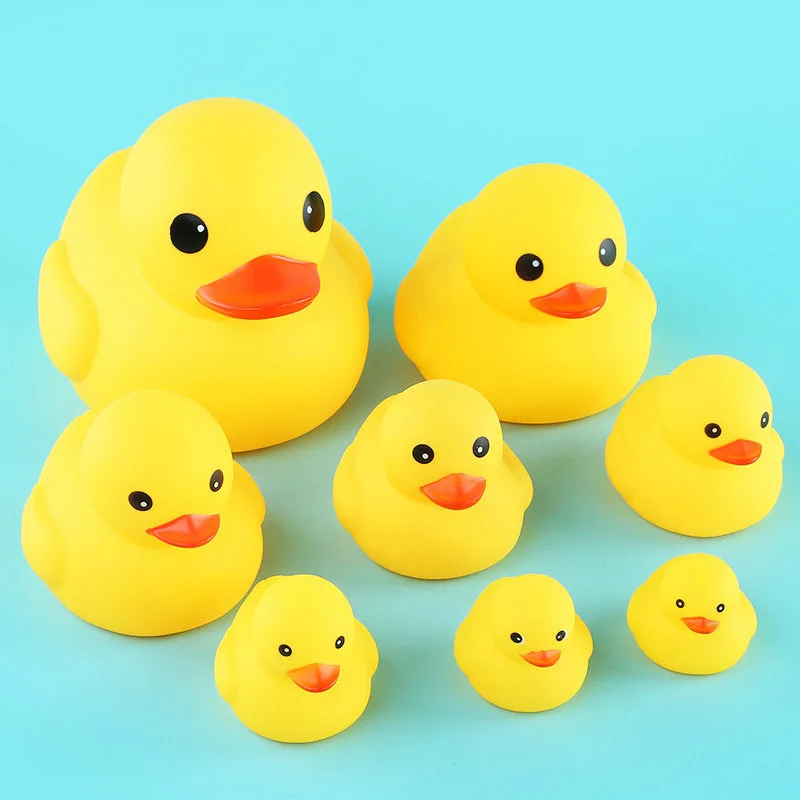 

8 Style Size Yellow Duck Squeeze-sounding Dabbling Toys Family Bath Kid Game Infant Swim Beach Shower Classic Baby Water Toy