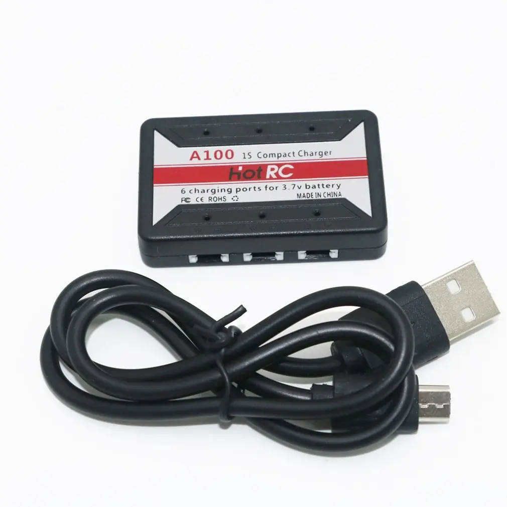 Новый HotRc A100 6 в 1 3 7 Lipo зарядное устройство с защитой от перегрева для Hubsan X4 Q4 H107L H107C
