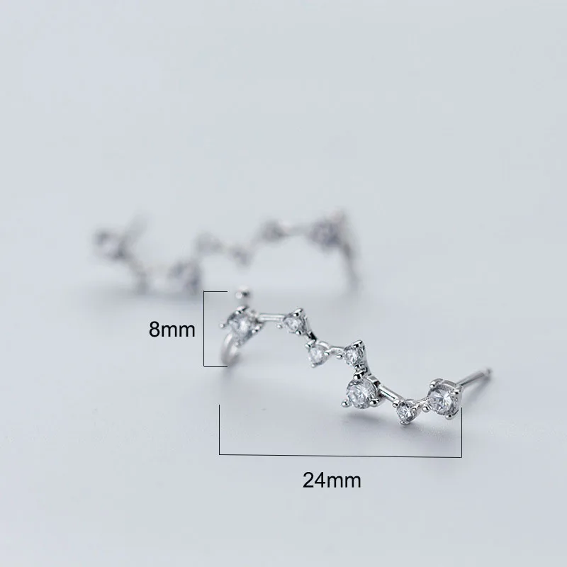 Женские серьги клипсы гвоздики из стерлингового серебра 925 пробы стразы новая