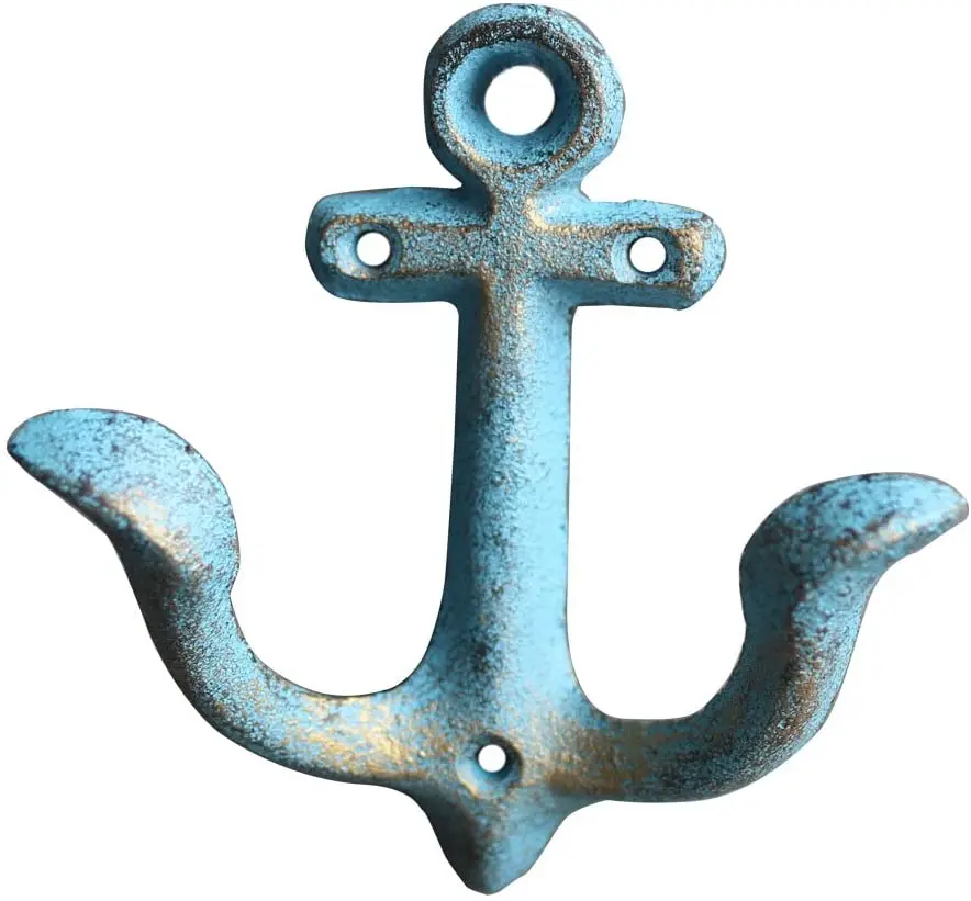 Винтажный деревенский чугунный морской якорь дизайн настенное пальто Крючки