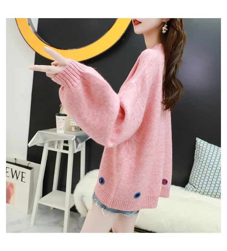 

sweater women's pullover loose outer wear lazy autumn 2020 new fashion tide all-match knitted top