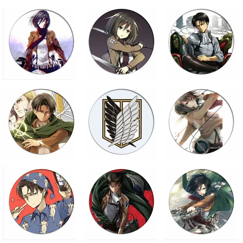 

COSSUN Anime Shingeki no Kyojin Attack on Titan Cosplay Badge Cartoon Brooches Pins Collection bags Badges for Backpack