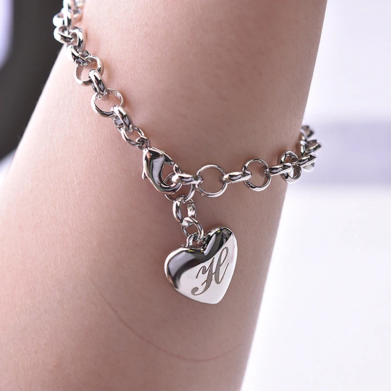 

Simple Ladies Bracelet Creative Chain Bracelet Women Fashion Letter Heart Decor For Female Jewelry Accessories