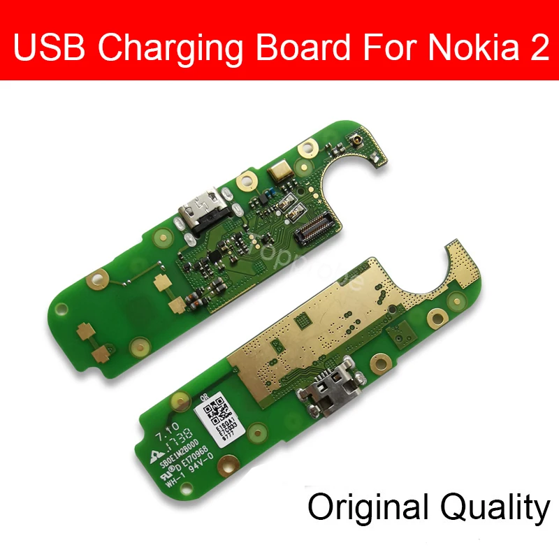 Original Quality Подлинный микрофон и зарядное устройство USB разъем плата для Nokia 2 TA1029 TA1035 зарядный порт модуль Usb разъем порт части платы - Цвет: Original Quality