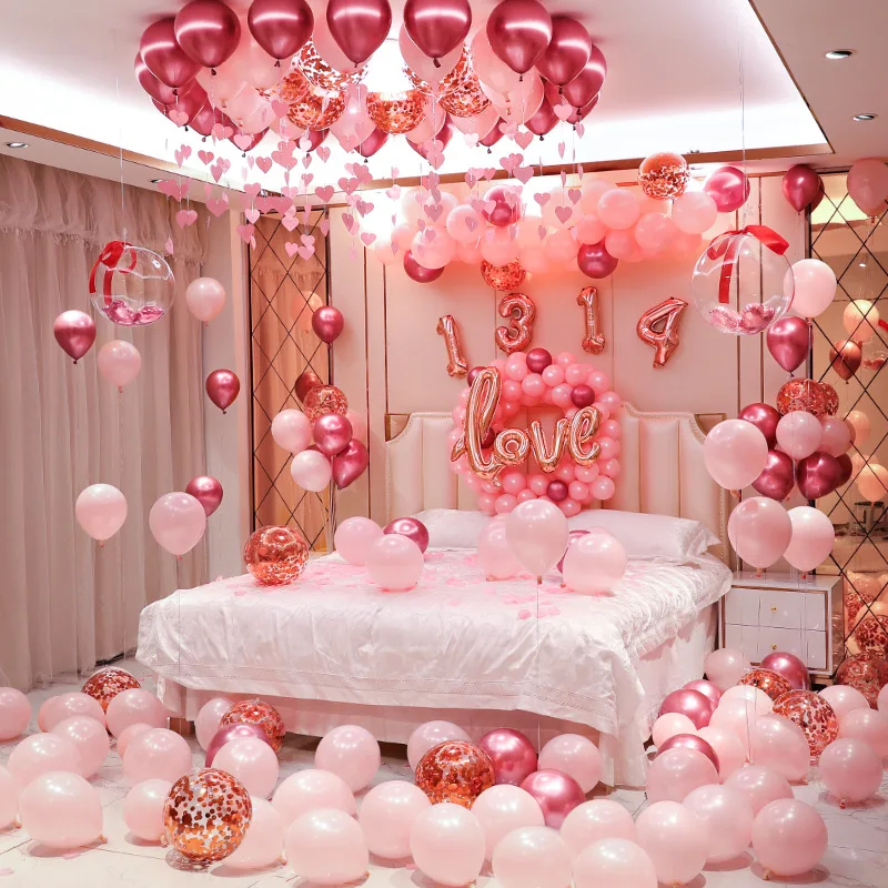 

Wedding New Room Decoration Men Creative Romantic Bedroom Room Balloon Package Women Wedding Decoration 050