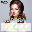 Контактные линзы KSSEYE AURORA цветные ed для глаз, контактные линзы коричневого цвета, линзы для макияжа глаз с цветными синими линзами