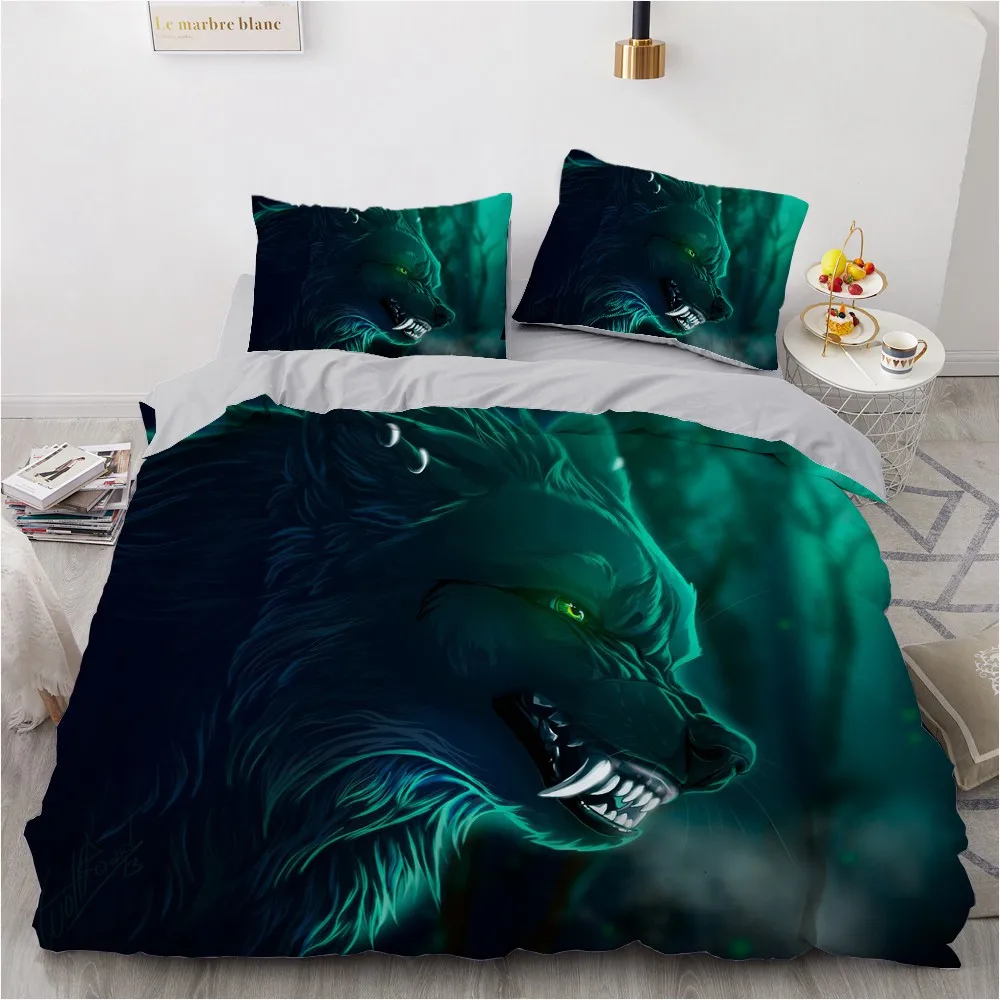

3D Design Animal Wolf Duvet Quilt Cover Sets Comforter Shams Bedding Set Pillow Case Single Double King Size Home Textile