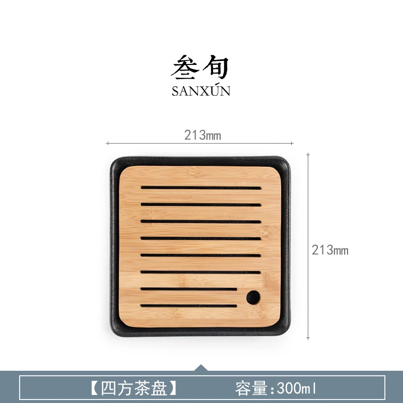 

Ceramic Tea Tray Bamboo Drainage Large Long Vintage Tea Tray Decorative Trays For Coffee Tables Bandejas Decoration Tray BK50CP