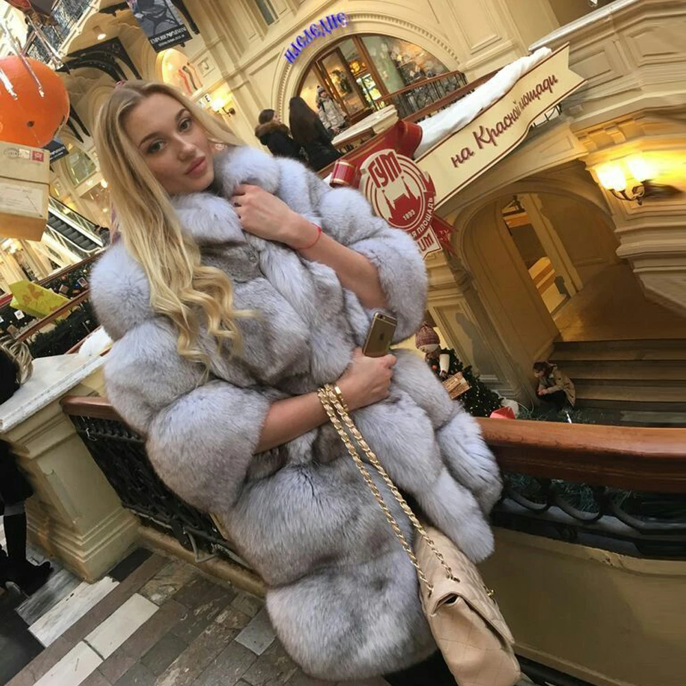 TOPFUR 2019 модное зимнее белое пальто из натурального меха для женщин шуба Буле лисы